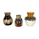 Set of 3 multi-color fat lava op art pottery vase made bay ceramics, germany