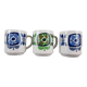 3 mugs vintage mobil design j-c. collector's miller