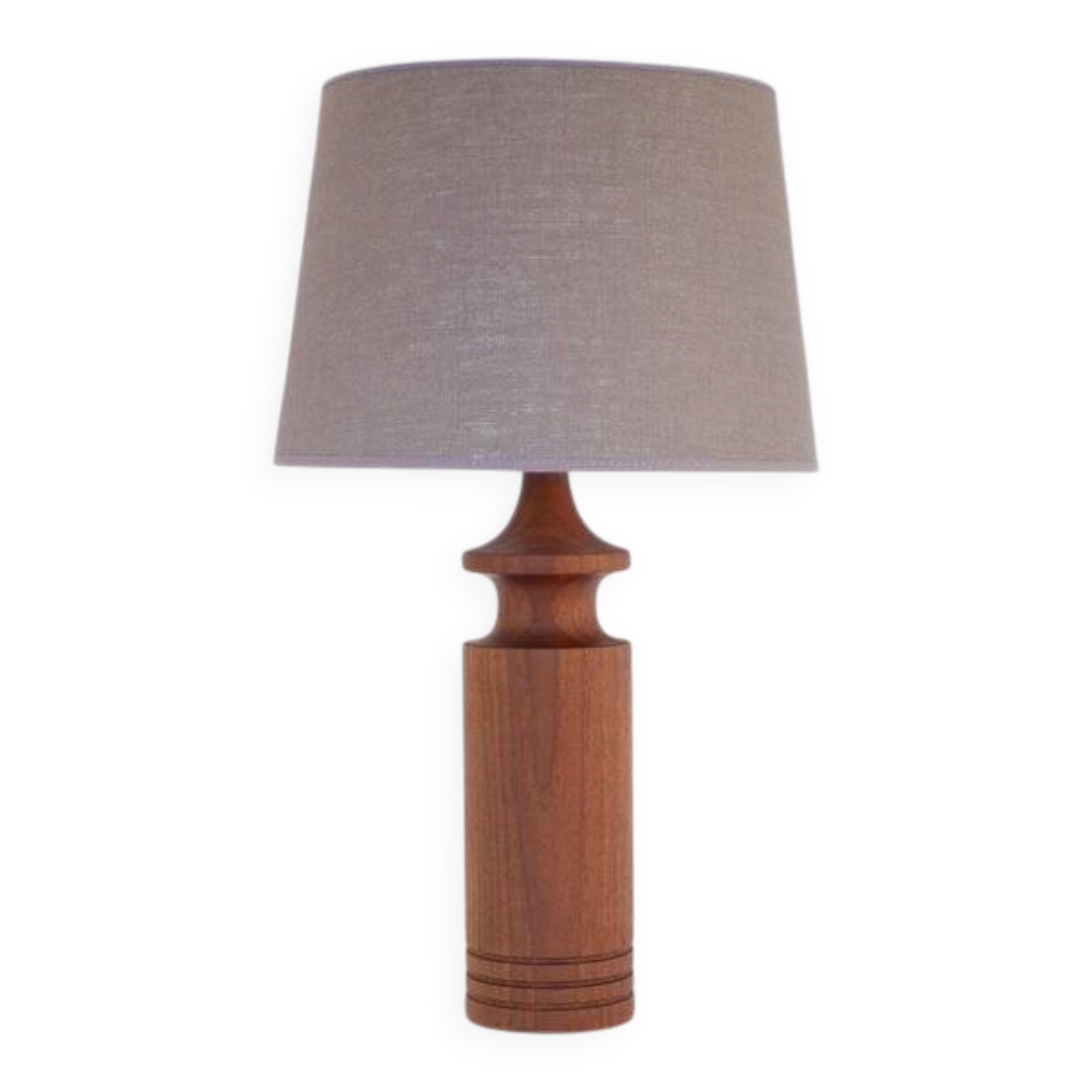Large mid-century modern Danish teak table lamp