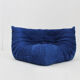 Togo Ligne Roset blue leather corner armchair by Michel Ducaroy for Ligne Roset