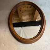 Antique oval walnut mirror