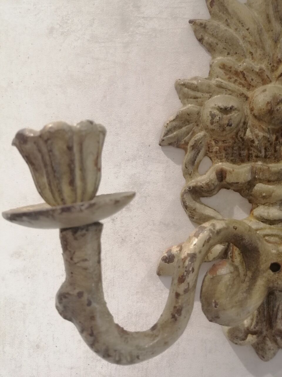 Pair of cast iron candlesticks