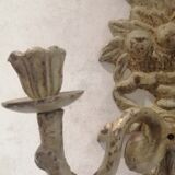 Pair of cast iron candlesticks