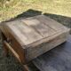 Antique Louis XV paneled table with 3 front drawers in solid cherry wood