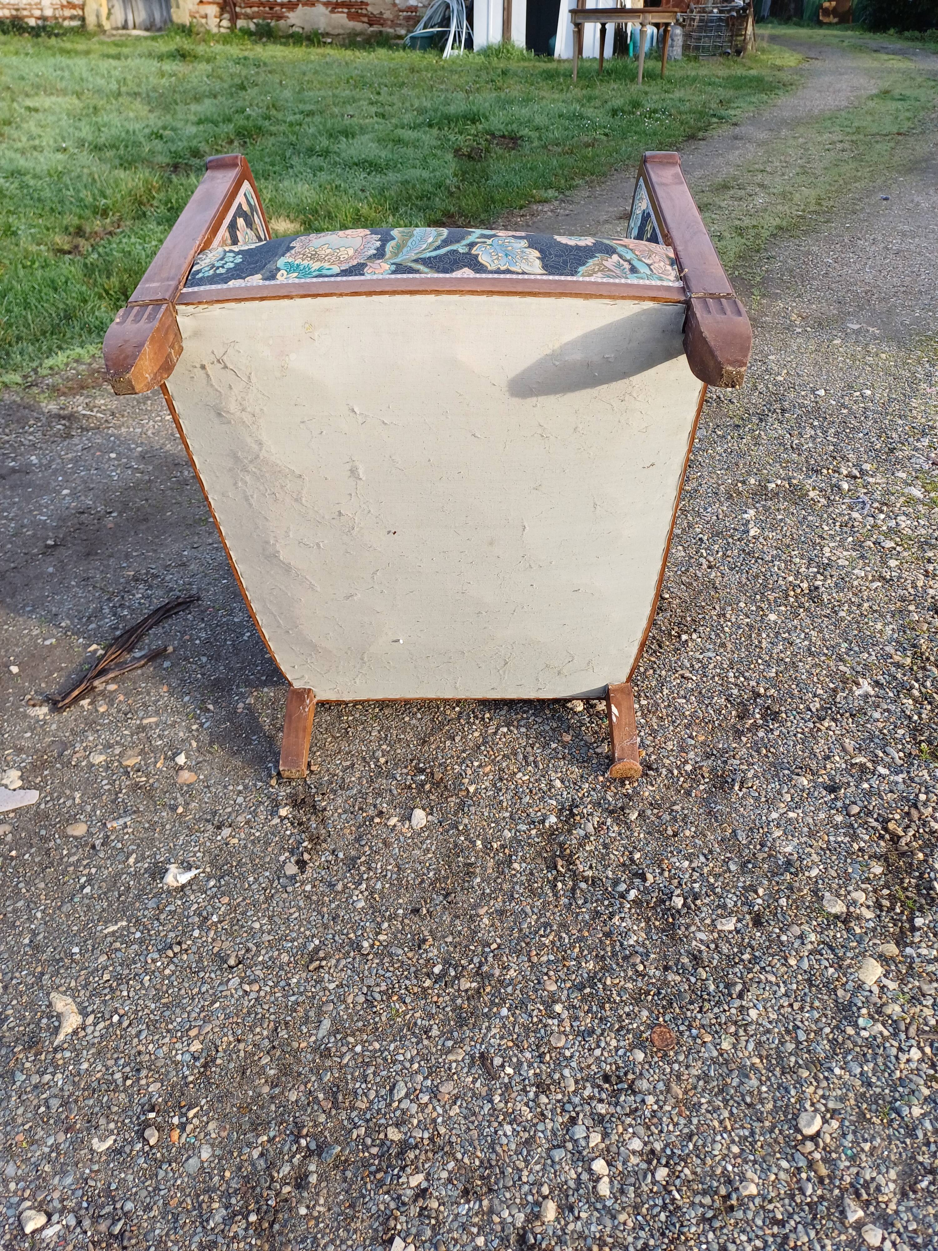 Art deco walnut armchair