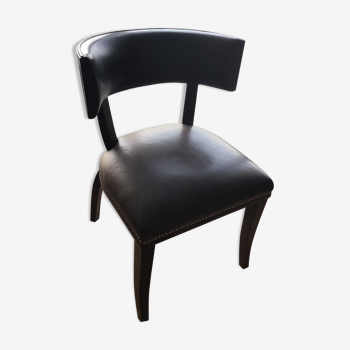 Chaise cuir et ébène Ralph Lauren