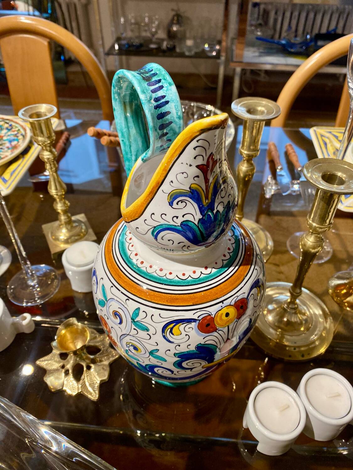 Deruta Italian earthenware pitcher