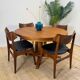Table à manger rond extensible en teck, Danemark 1960