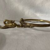 Wall-mounted towel rings in brass and bronze gilded vintage swan, 1960, France