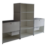 Lot of 3 designer furniture: usm haller white: 1 column with 2 modules.