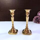 Pair of small brass candlesticks