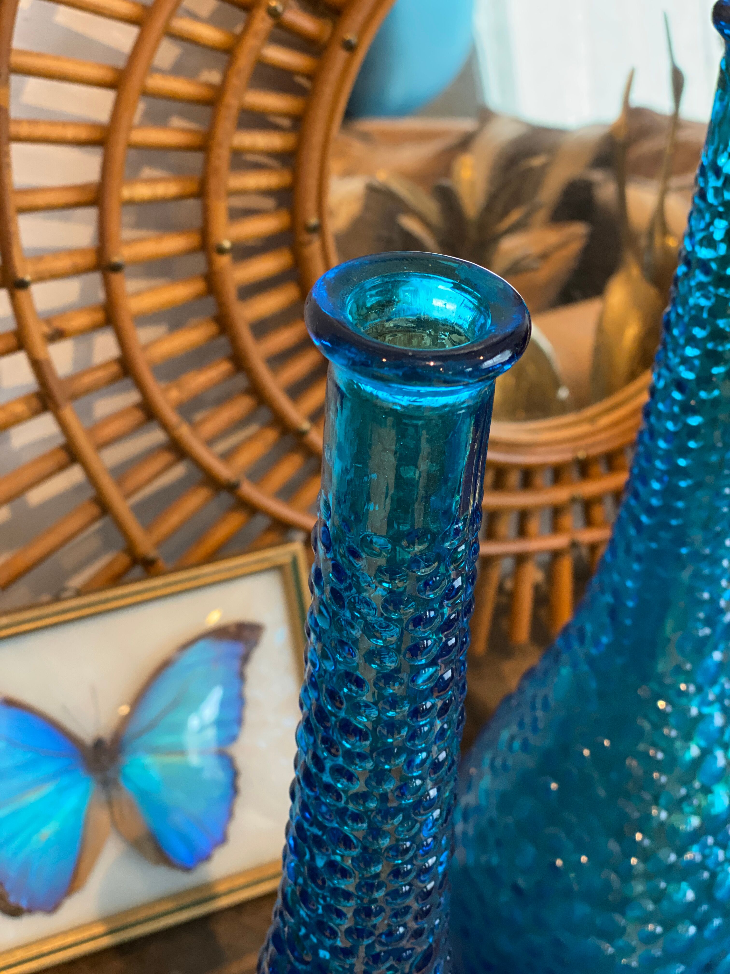 Turquoise blue Empoli decanter