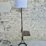 Wrought iron floor lamp with ceramic shelf herbarium decoration