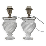Pair of lamps "Ermenonville" signed Lalique - Crystal, vintage 1960s