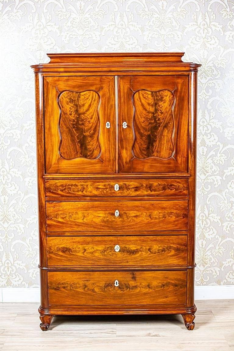 Antique Danish Walnut Cabinet, 1890s