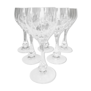 6 verres à eau en cristal