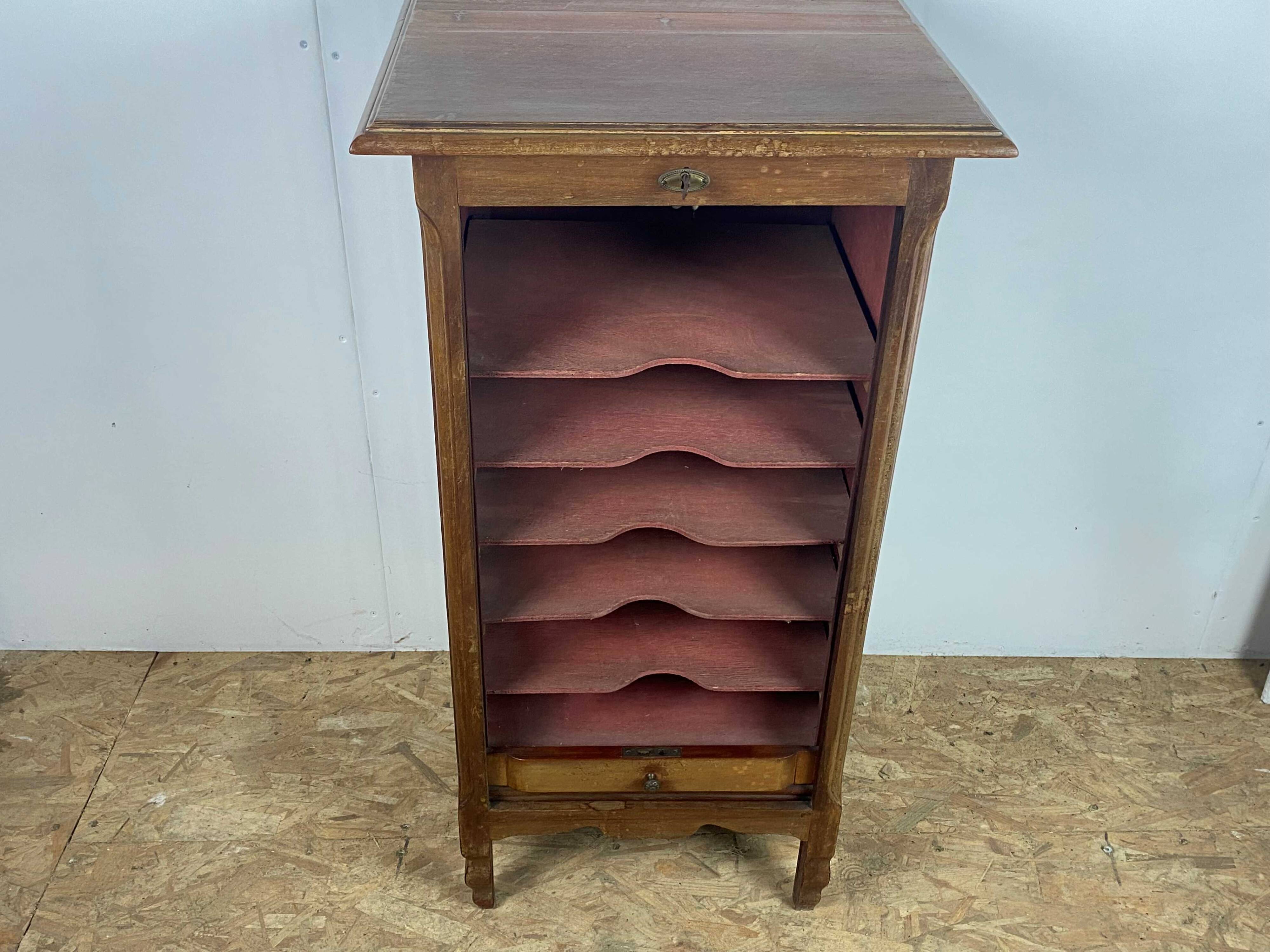 Cabinet with curtained in oak 1930