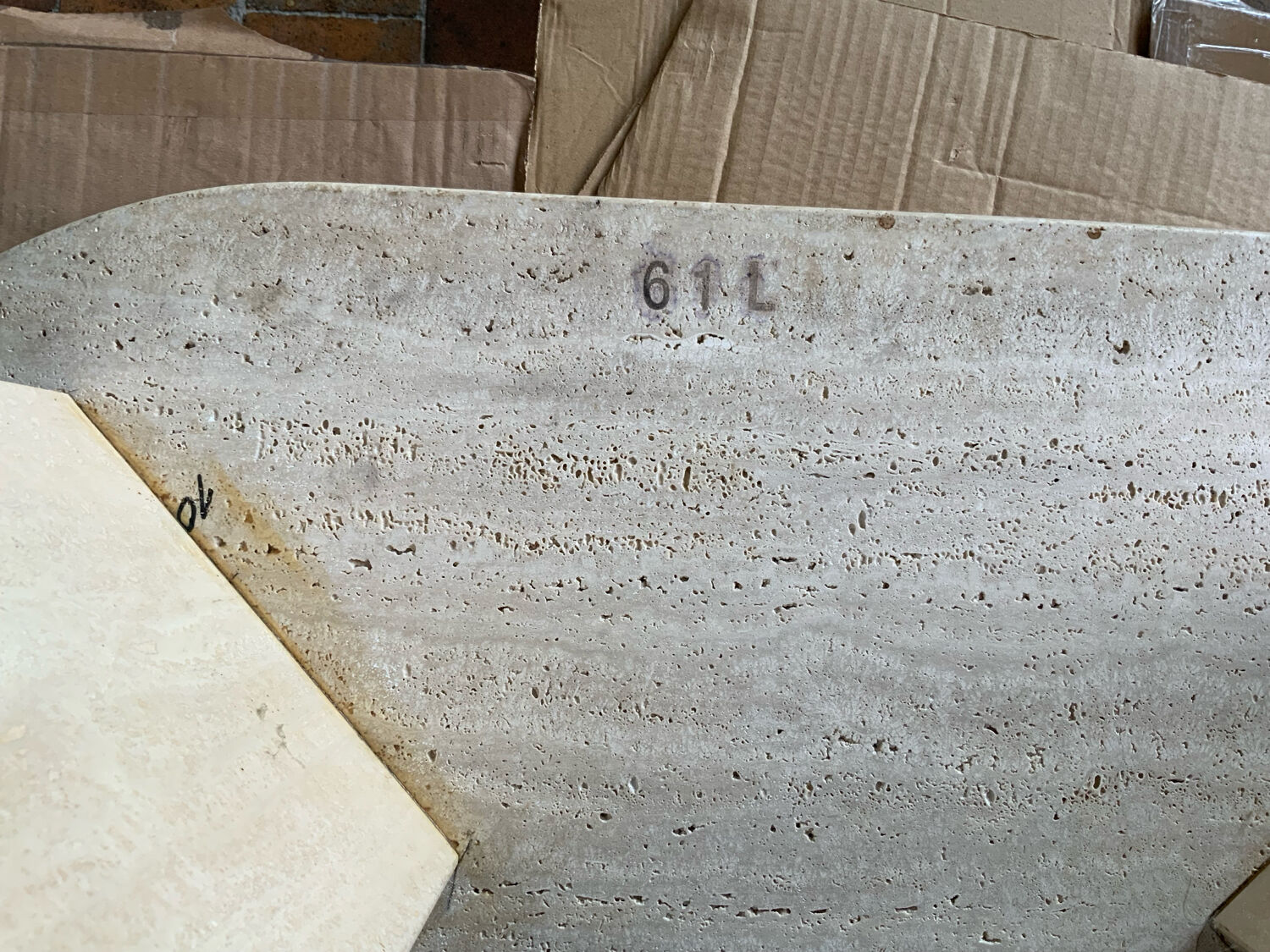 Travertine coffee table