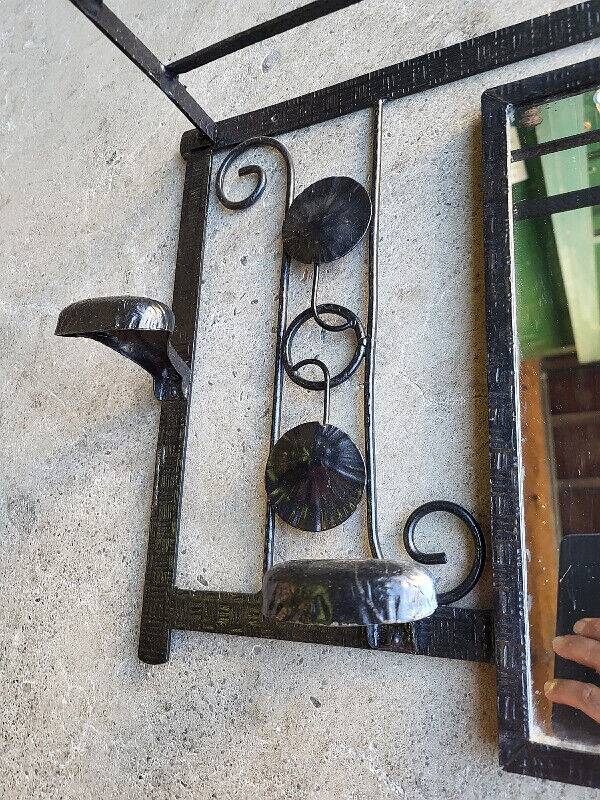Porte manteaux miroir en fer forge