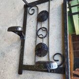 Wrought iron mirror coat rack
