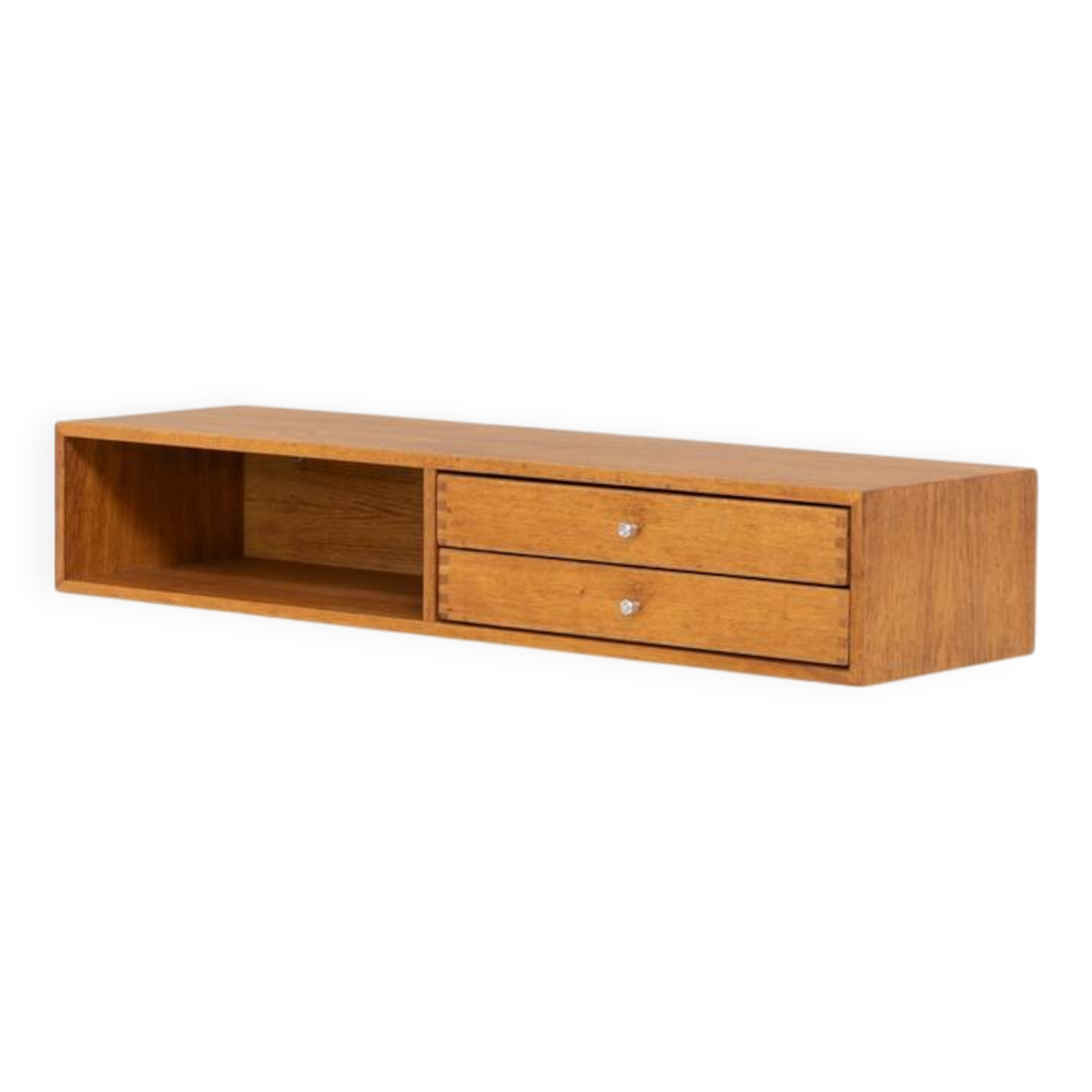 Rare console murale « Modèle 132 » en chêne par Aksel Kjersgaard (Danemark, années 1950).