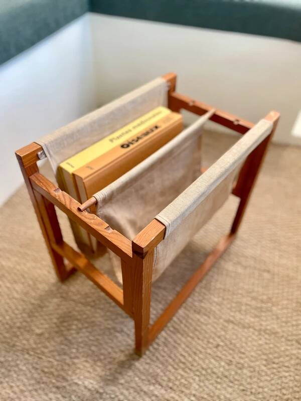 Vintage wooden magazine rack