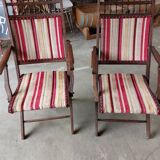 Set de 2 chaises pliantes en bois