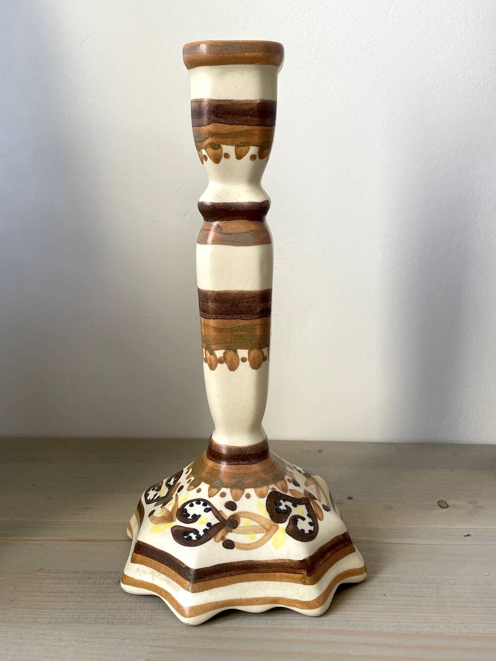 Quimper HB-Henriot earthenware candlestick