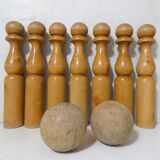 Old wooden bowling game