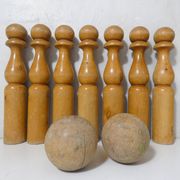 Old wooden bowling game