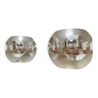 Vintage glass table lamps from Peill & Putzler, set of 2.