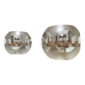 Lampes de table vintage en verre allemand de Peill & Putzler, lot de 2