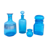 Set of 4 blue vases