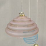 Triple frosted glass pendant light