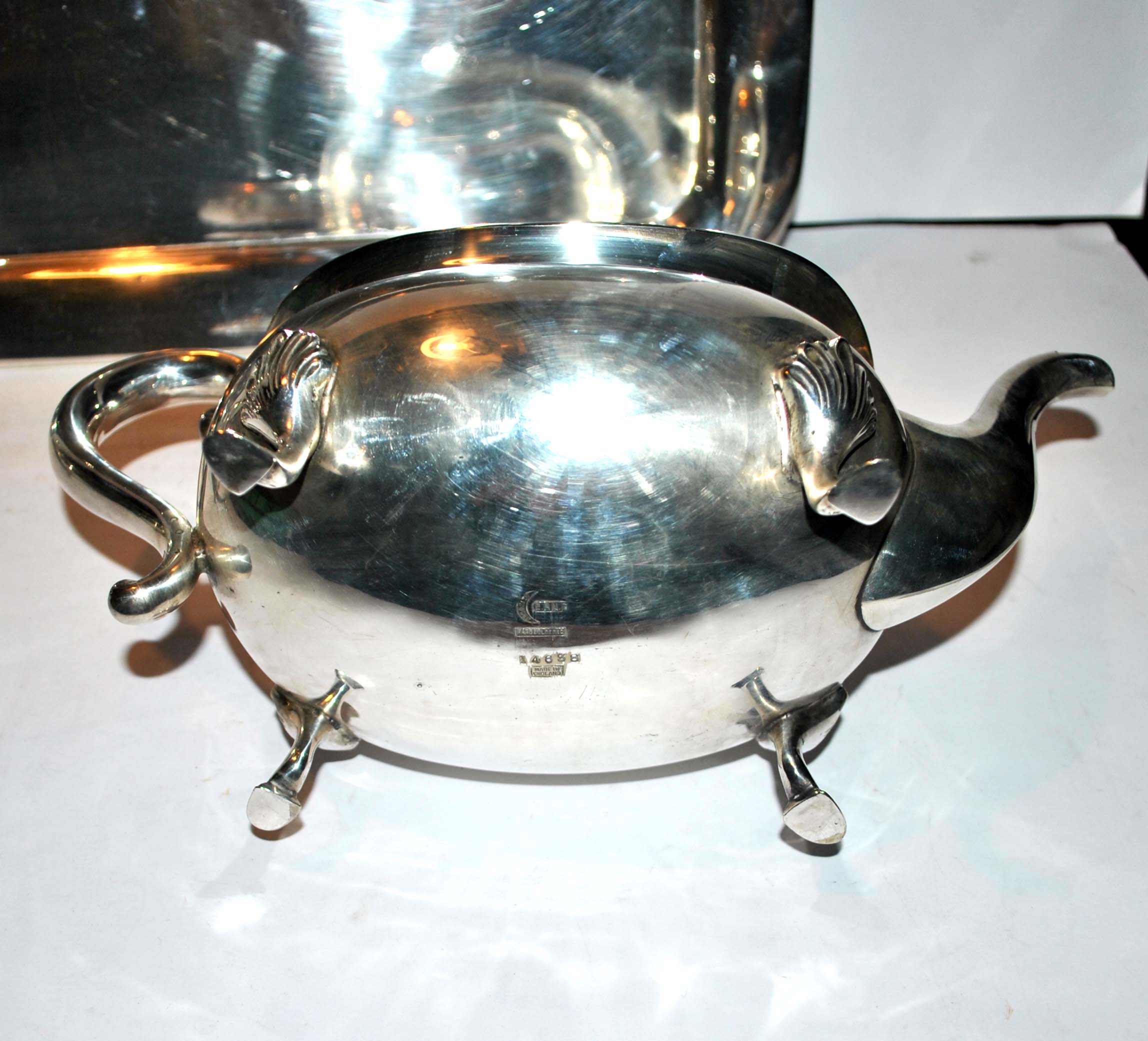 English Hard Soldered Silver Metal Tea Set - Goldsmith JB Chatterley 1900
