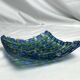 Vintage woven glass vide poche in blue and green, 20th century.