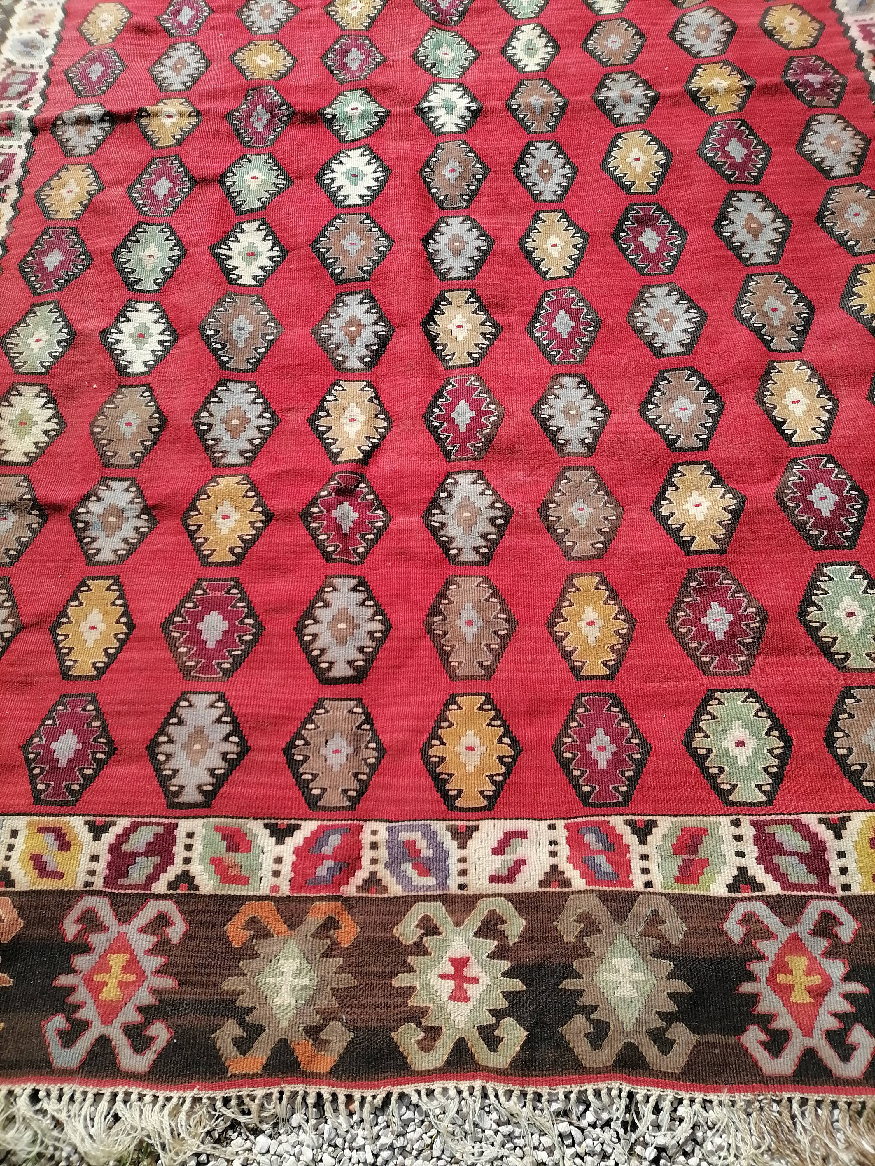 Tapis d'orient kilim double face années 40-50 300 x 205