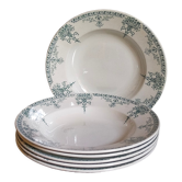 Six assiettes terre de fer de lunéville modèle lugano anciennes anciennes