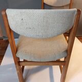 Pair of modernist chairs in solid elm 1970