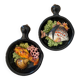 Two trompe l'oeil ceramic casseroles