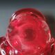Murano Ashtray/Tray. Organic floral shape. Ruby red, 14cm.