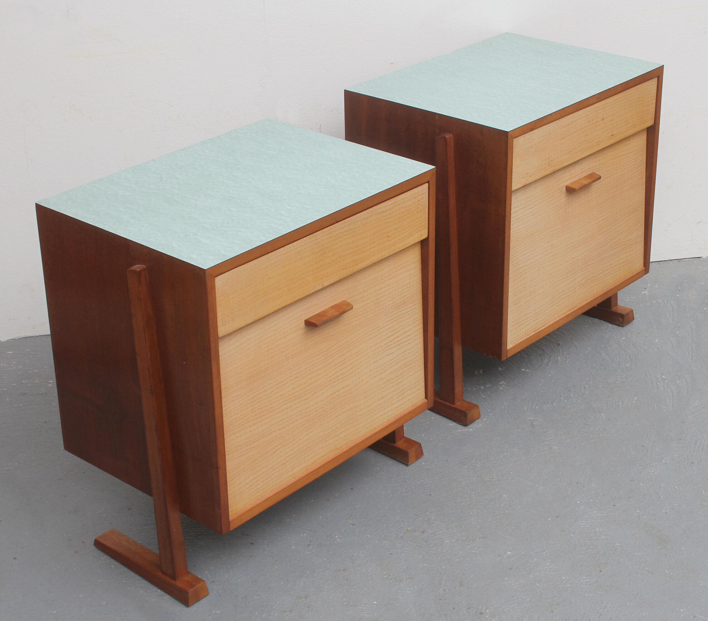 Pair of bedside tables bicolor and formica 1950
