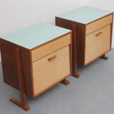 Pair of bedside tables bicolor and formica 1950