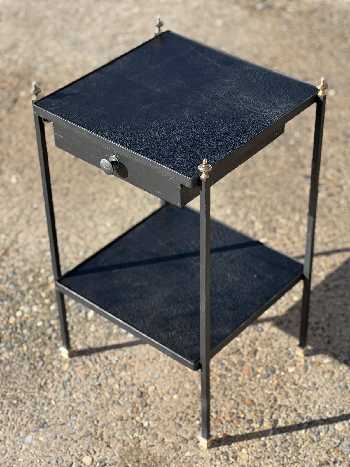 Side Table or Nightstand — Jacques Adnet Style — French Design 1950
