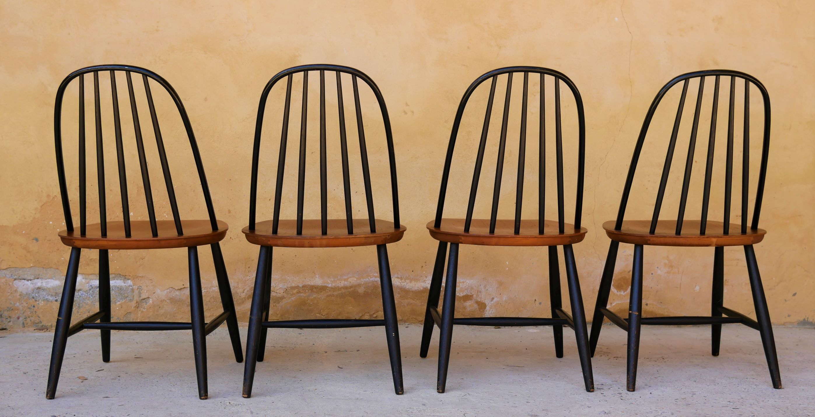Set of 4 chairs Scandinavian by Sven Erik Fryklund for Hagafors Stolfabrik