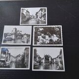 Set of 5 black and white photos of Annecy
