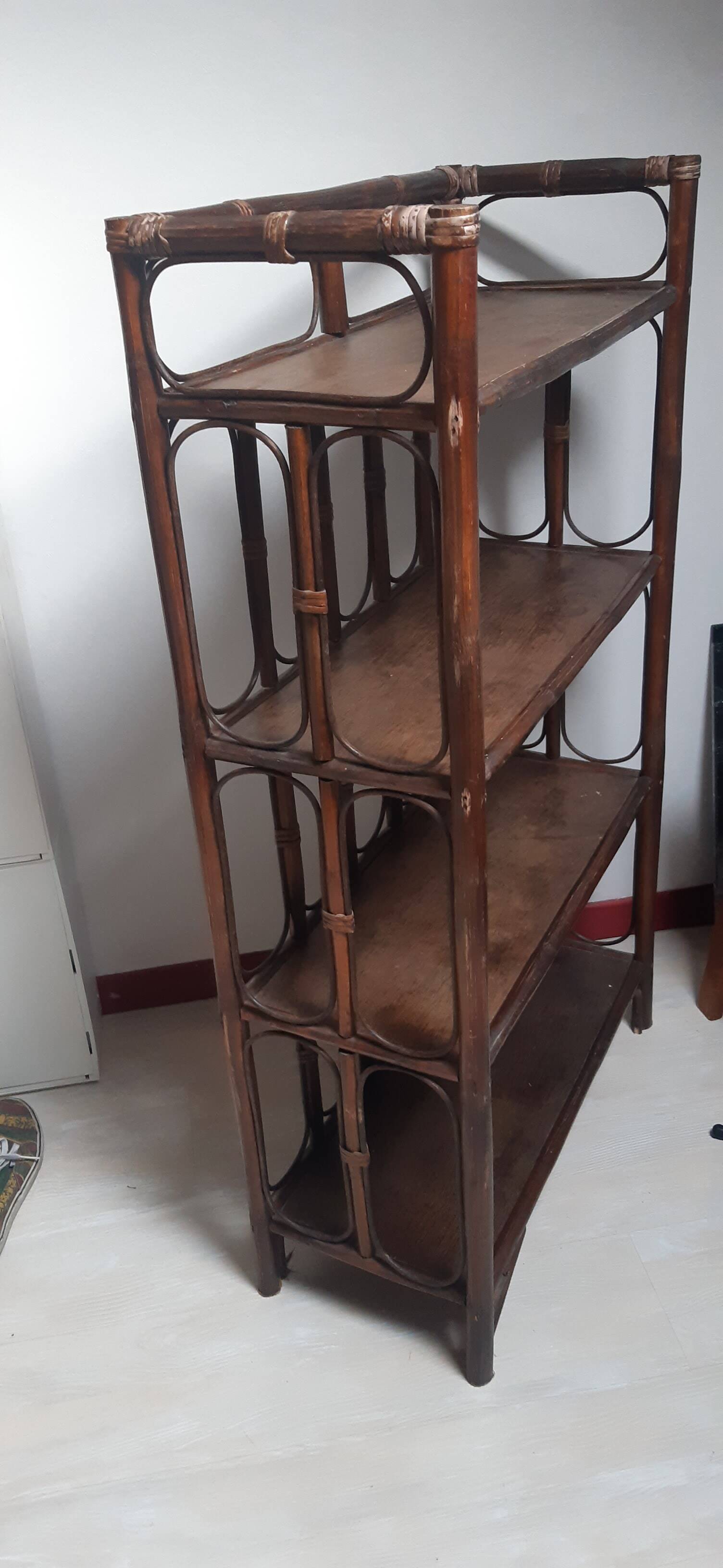 Vintage rattan shelf