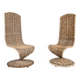 Pair of sculptural high back chairs, 1980’s Italy