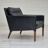 Années 1960, design danois de Kurt Østervig, chaise longue modèle 55, cuir, palissandre, originale.