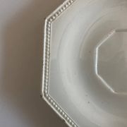 Set de 4 assiettes octogonales perles Creil & Montereau 19e